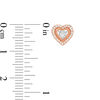 Thumbnail Image 3 of 0.15 CT. T.W. Diamond Heart Frame Vintage-Style Stud Earrings in 10K Rose Gold