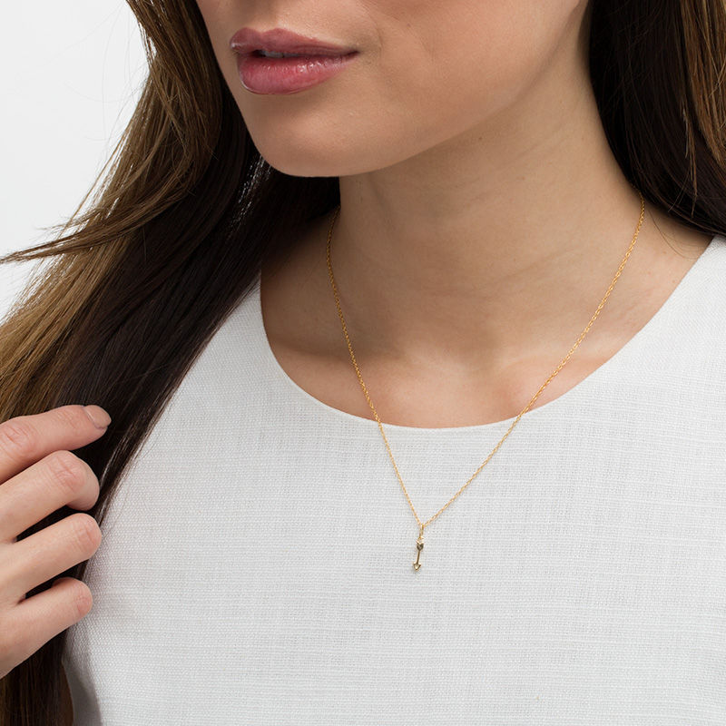Main Image 2 of Diamond Accent Arrow Charm Pendant in 10K Gold