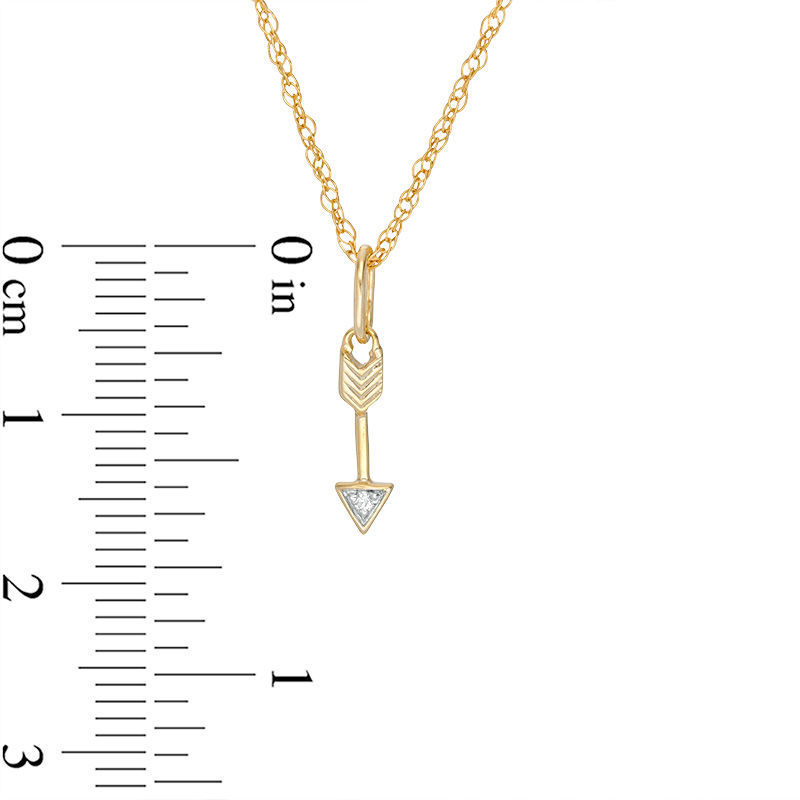 Main Image 3 of Diamond Accent Arrow Charm Pendant in 10K Gold