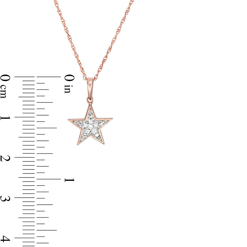 0.04 CT. T.W. Diamond Star Charm Pendant in 10K Rose Gold