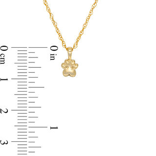 Polished Paw Print Charm Pendant in Sterling Silver with 14K Gold Plate