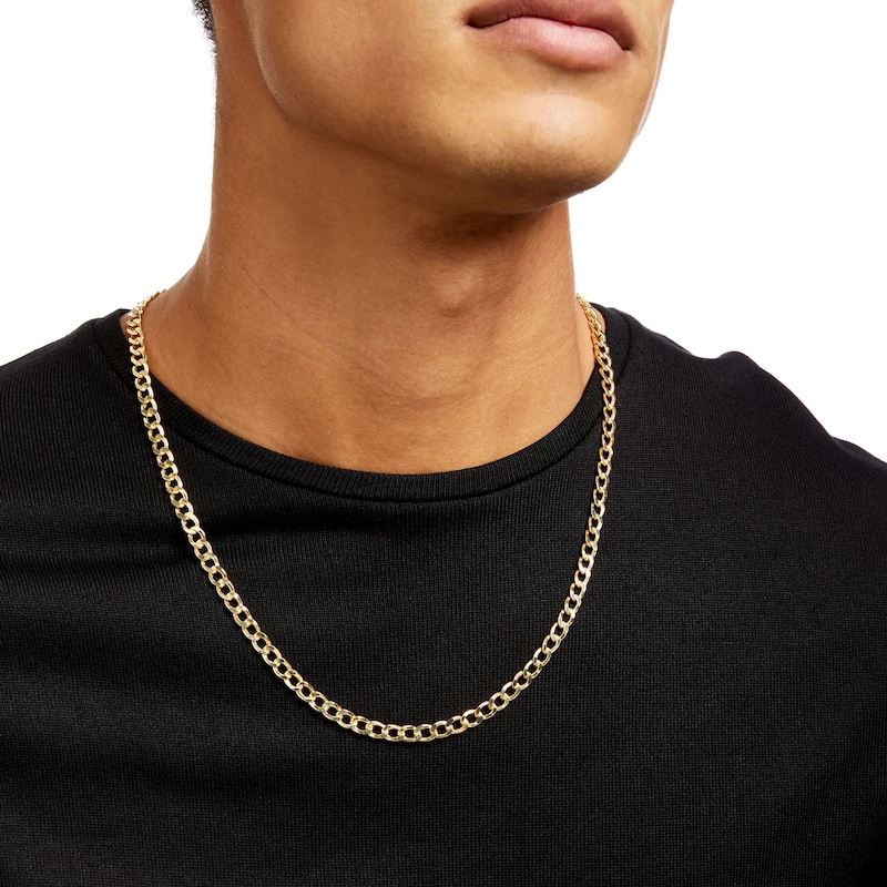 Main Image 2 of 5.7mm Cuban Curb Chain Necklace in Hollow 10K Gold - 22"