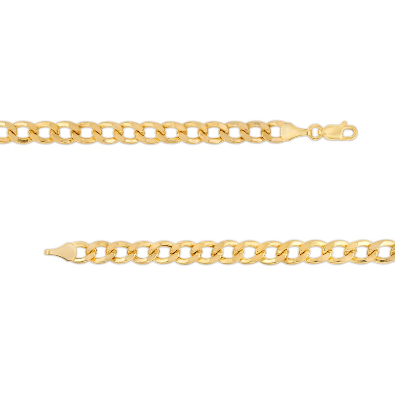 Main Image 3 of 5.7mm Cuban Curb Chain Necklace in Hollow 10K Gold - 22"