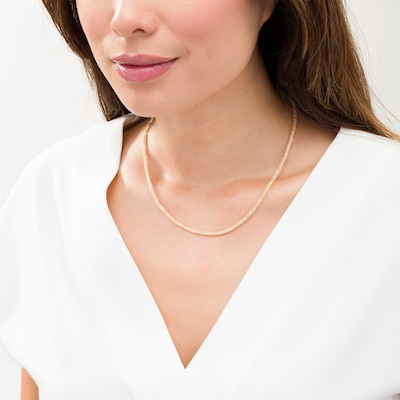 Cubic Zirconia Mesh Chain Necklace in 14K Gold