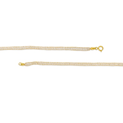 Cubic Zirconia Mesh Chain Necklace in 14K Gold
