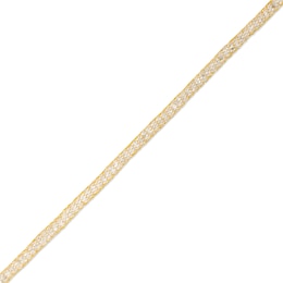 Cubic Zirconia Mesh Chain Bracelet in 14K Gold - 7.5"