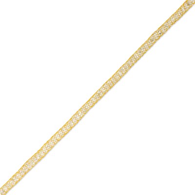 Cubic Zirconia Mesh Chain Bracelet in 14K Gold - 7.5"