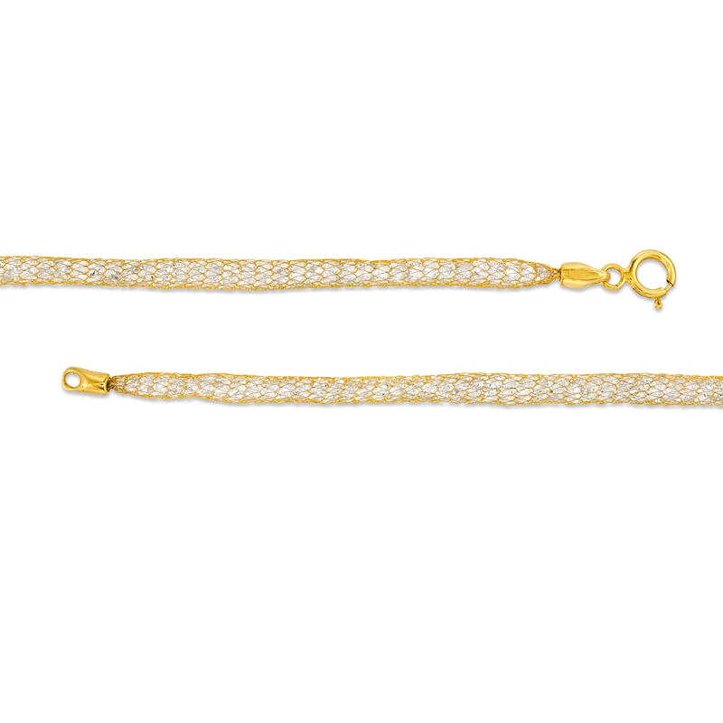 Main Image 3 of Cubic Zirconia Mesh Chain Bracelet in 14K Gold - 7.5"