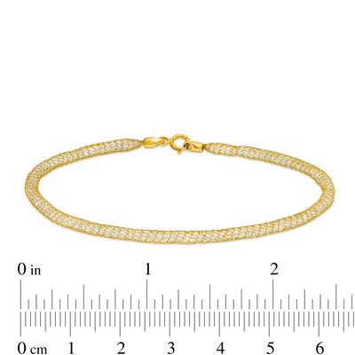 Cubic Zirconia Mesh Chain Bracelet in 14K Gold - 7.5"