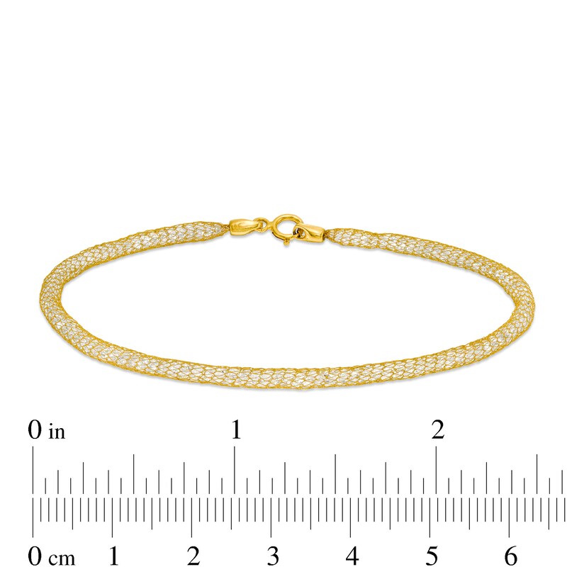 Main Image 4 of Cubic Zirconia Mesh Chain Bracelet in 14K Gold - 7.5"