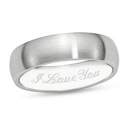 6.0mm Engravable Satin Wedding Band in Cobalt (1 Line)