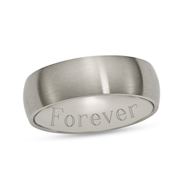 7.0mm Engravable Brushed Comfort-Fit Wedding Band in Titanium (1 Line)