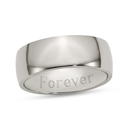Men's 8.0mm Engravable Wedding Band in Titanium (1 Line)