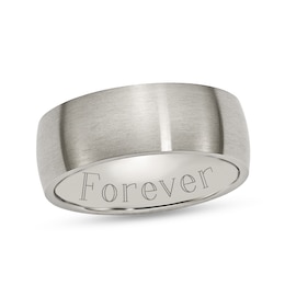 8.0mm Brushed Comfort-Fit Wedding Band in Titanium (1 Line)