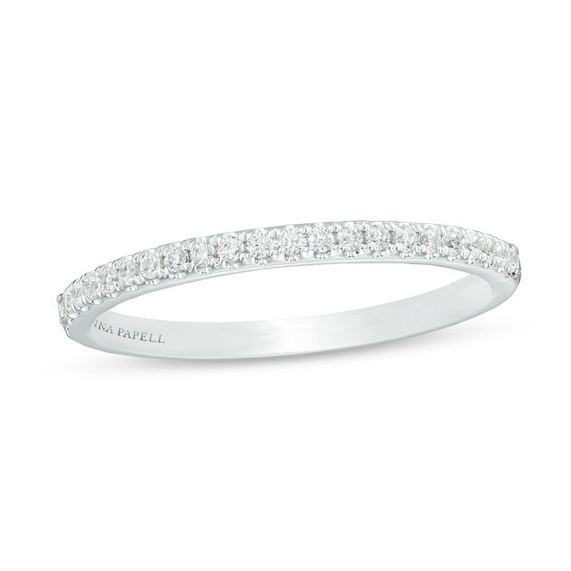 Adrianna Papell 0.13 CT. T.W. Certified Diamond Band in 14K White Gold (F/I1)