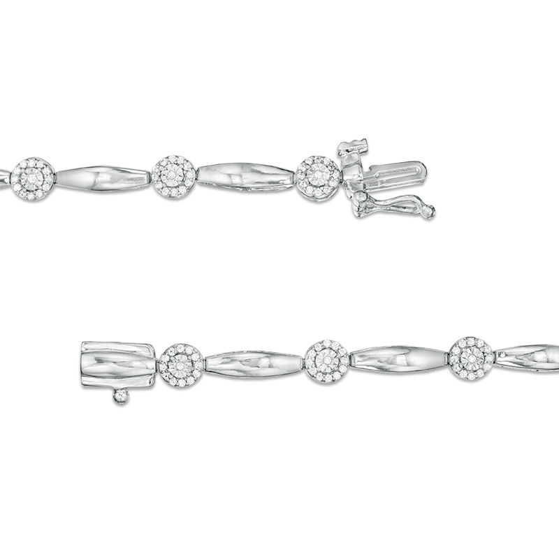 0.38 CT. T.W. Diamond Frame Bracelet in 10K White Gold