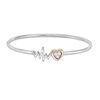 Thumbnail Image 1 of Diamond Accent Heart and Heartbeat Convertible Flex Bangle in Sterling Silver and 10K Rose Gold