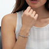 Thumbnail Image 2 of Diamond Accent Heart and Heartbeat Convertible Flex Bangle in Sterling Silver and 10K Rose Gold