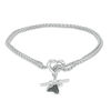 Thumbnail Image 1 of 0.066 CT. T.W. Black Diamond Paw Print Double Strand Bracelet in Sterling Silver - 7.25"