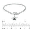 Thumbnail Image 3 of 0.066 CT. T.W. Black Diamond Paw Print Double Strand Bracelet in Sterling Silver - 7.25"