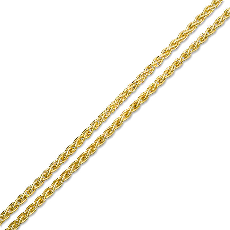 0.067 CT. T.W. Diamond Double Strand Bracelet in Sterling Silver with 14K Gold Plate - 7.25"
