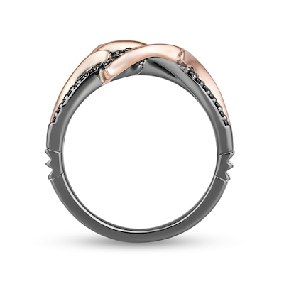 Enchanted Disney Villains Maleficent 0.25 CT. T.W. Diamond Ring in Sterling Silver with Black Rhodium and 10K Rose Gold