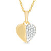 Thumbnail Image 1 of 0.10 CT. T.W. Diamond Heart Pendant in 10K Gold