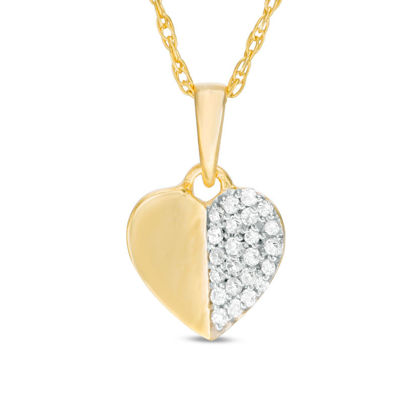 0.10 CT. T.W. Diamond Heart Pendant in 10K Gold|Peoples Jewellers