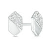 Thumbnail Image 1 of 0.16 CT. T.W. Diamond Elongated Hexagon Stud Earrings in 10K White Gold
