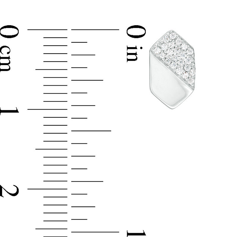0.16 CT. T.W. Diamond Elongated Hexagon Stud Earrings in 10K White Gold