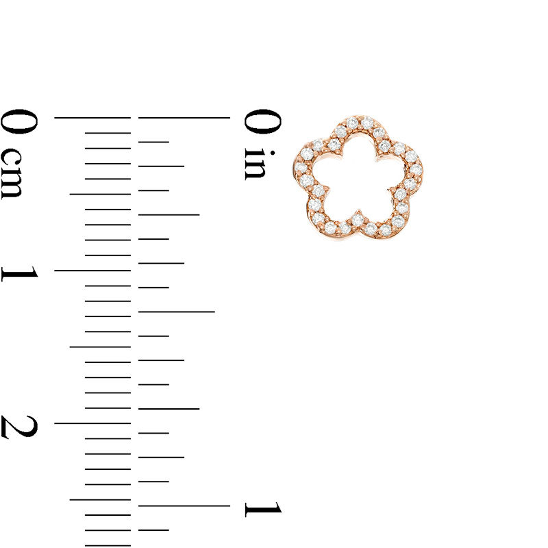 0.16 CT. T.W. Diamond Open Flower Outline Stud Earrings in 10K Rose Gold