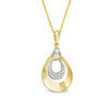 0.20 CT. T.W. Diamond Double Teardrop Pendant in 10K Gold