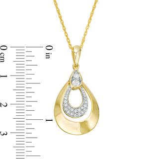 0.20 CT. T.W. Diamond Double Teardrop Pendant in 10K Gold