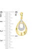 Thumbnail Image 3 of 0.20 CT. T.W. Diamond Double Teardrop Earrings in 10K Gold