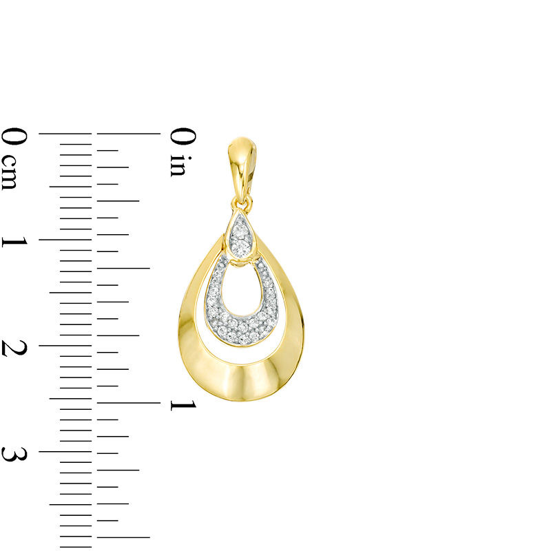 0.20 CT. T.W. Diamond Double Teardrop Earrings in 10K Gold|Peoples Jewellers