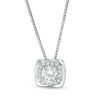0.37 CT. T.W. Diamond Cushion Frame Pendant in 14K White Gold