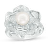Thumbnail Image 0 of 7.0mm Cultured Freshwater Pearl Flower Ring in Sterling Silver - Size 6