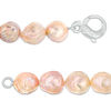 Thumbnail Image 2 of 11.0 - 14.0mm Pink Cultured Freshwater Pearl Strand Bracelet with Sterling Silver Clasp