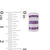 Thumbnail Image 3 of Princess-Cut Amethyst and Lab-Created White Sapphire Huggie Hoop Earrings in Sterling Silver