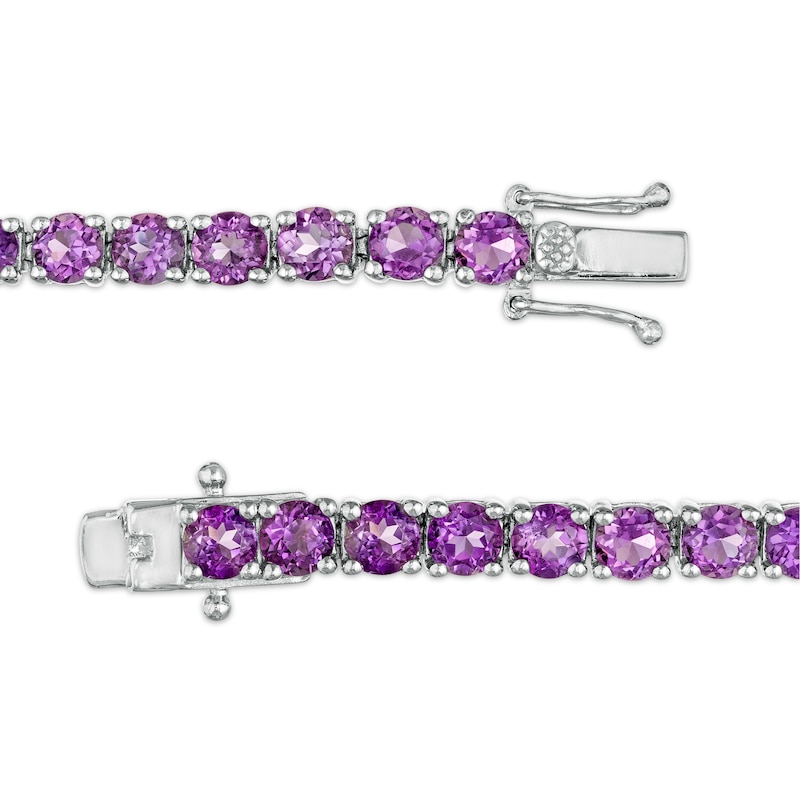 Main Image 3 of 4.0mm Amethyst Tennis Bracelet in Sterling Silver