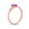 Thumbnail Image 2 of Emerald-Cut Amethyst and Diamond Accent Flare Shank Ring in 10K Rose Gold