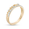 Thumbnail Image 2 of 0.04 CT. T.W. Diamond Filigree Double-Row Ring in 10K Gold