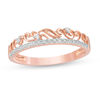 Thumbnail Image 0 of 0.04 CT. T.W. Diamond Filigree Double-Row Ring in 10K Rose Gold