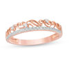 0.04 CT. T.W. Diamond Filigree Double-Row Ring in 10K Rose Gold