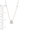 0.25 CT. T.W. Composite Diamond Teardrop Station Necklace in 10K Rose Gold