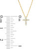 Thumbnail Image 2 of 0.10 CT. T.W. Diamond Mini Cross Pendant in 10K Gold