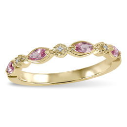 Marquise Birthstone and Cubic Zirconia Stackable Ring by ArtCarved (1 Stone)