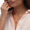 Black Diamond Accent Tilted Loop Heart Outline Pendant in 10K Gold