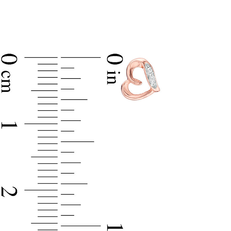 Main Image 3 of Diamond Accent Loop Heart Stud Earrings in 10K Rose Gold