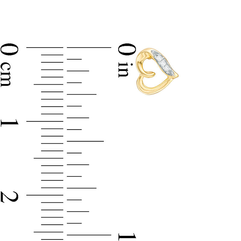 Main Image 3 of Diamond Accent Loop Heart Stud Earrings in 10K Gold